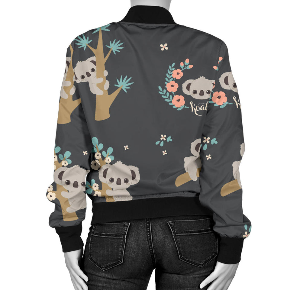 Cute Koala Pattern Women'S Bomber Jacket