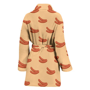 Sausage Pattern Print Design 03 Women's Bathrobe