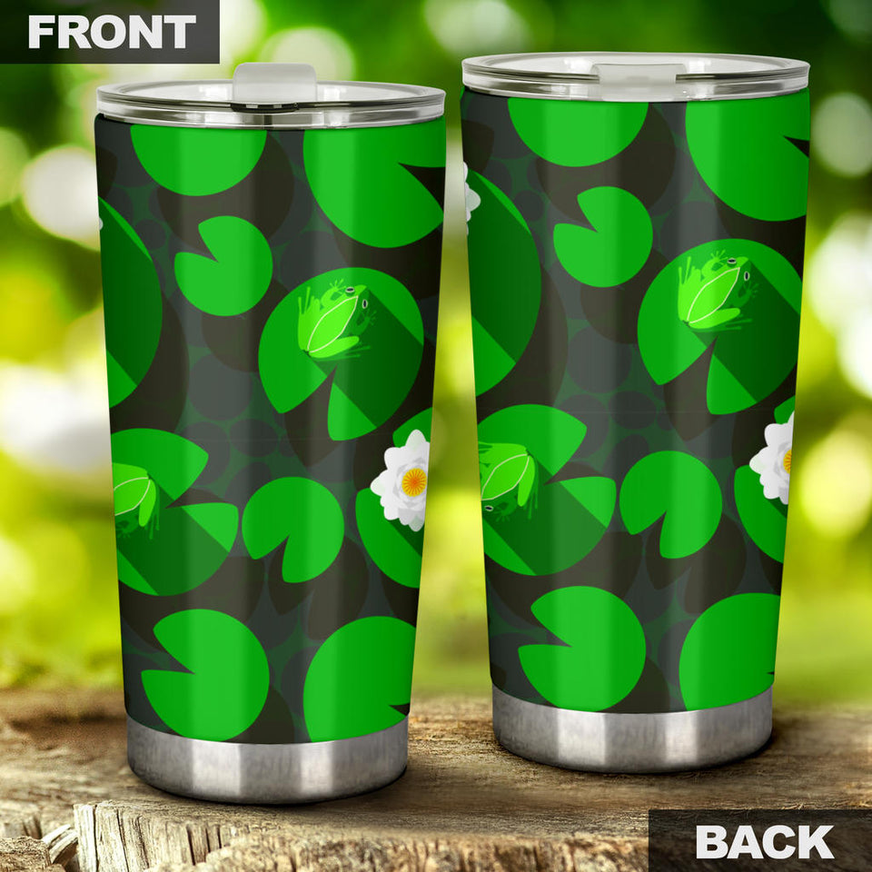 Frog Waterlily Pattern Tumbler