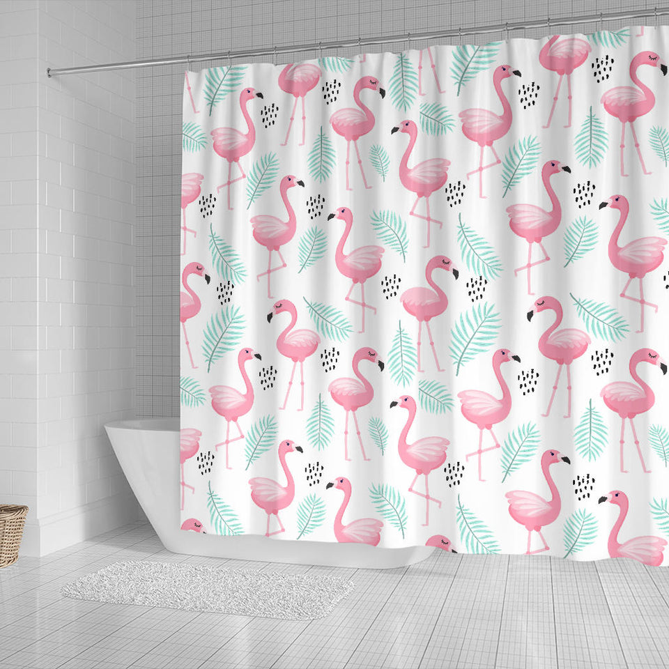 Cute Flamingo Pattern Shower Curtain Fulfilled In US