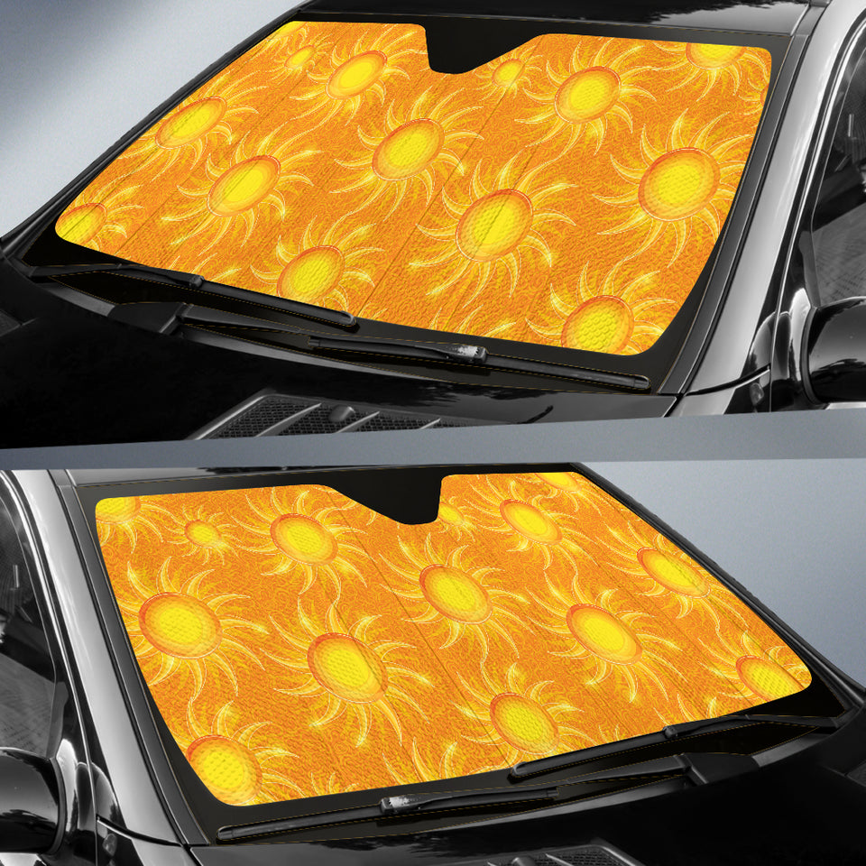 Sun Orange Background Car Sun Shade