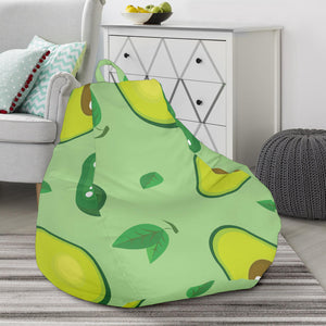 Avocado Pattern Green Background Bean Bag Cover