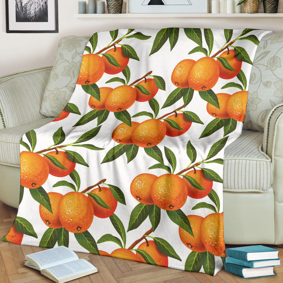 Oranges Pattern Background Premium Blanket