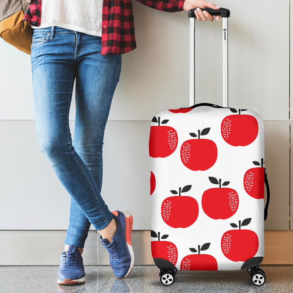 Red Apples White Background Luggage Covers