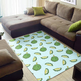 Durian Pattern Blue Background Area Rug