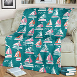Cute Sailboat Pattern Premium Blanket