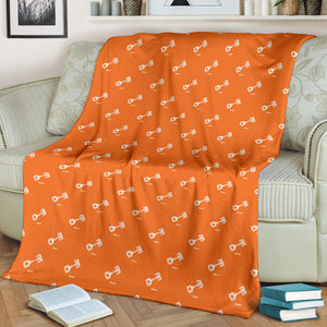 Engine Piston Orange Background Pattern Print Design 05 Premium Blanket