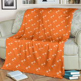 Engine Piston Orange Background Pattern Print Design 05 Premium Blanket