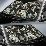 Japanese Crane Ornament Elements Car Sun Shade