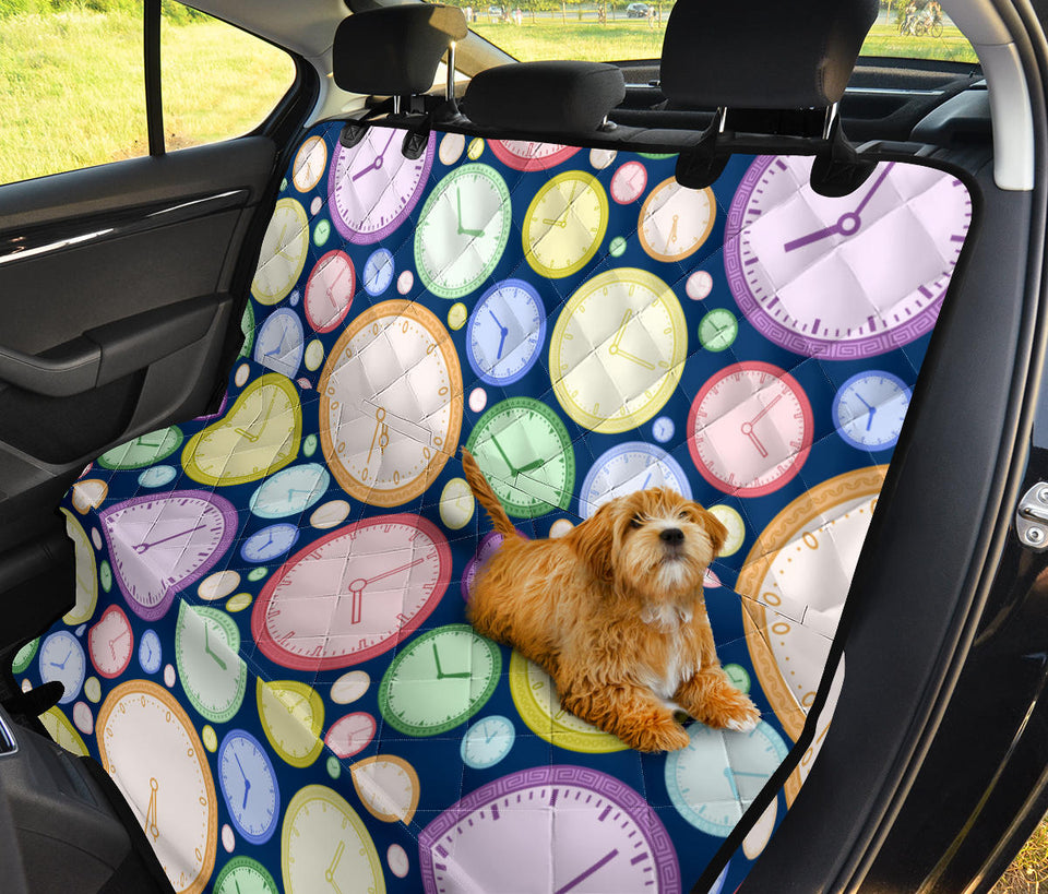 Colorful Clock Background Dog Car Seat Covers