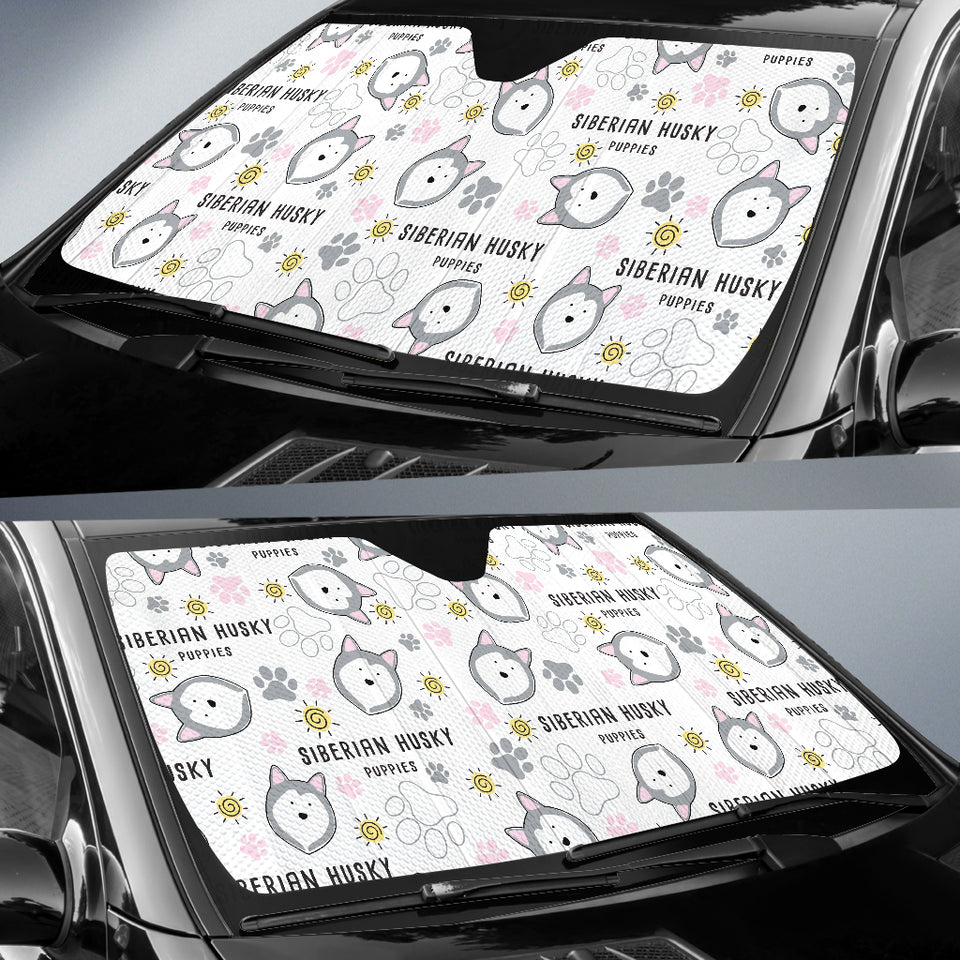 Siberian Husky Design Pattern Car Sun Shade