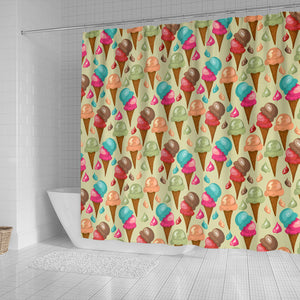 Colorful Ice Cream Pattern Shower Curtain Fulfilled In US