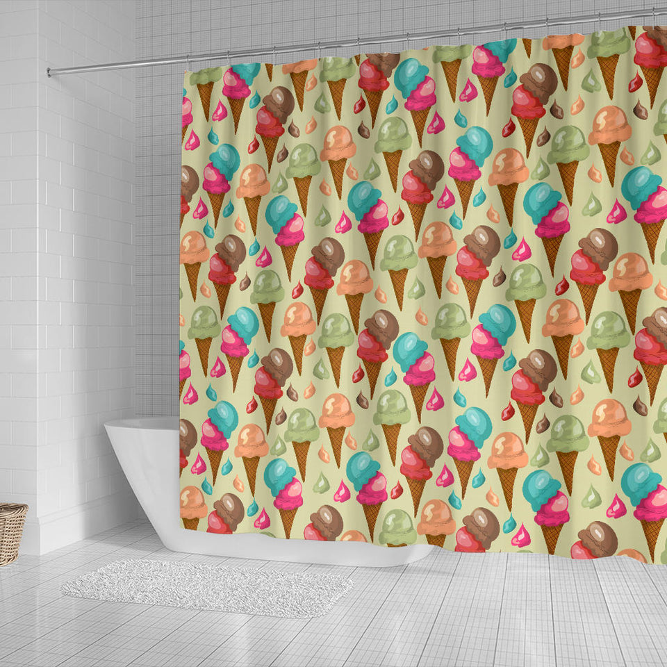 Colorful Ice Cream Pattern Shower Curtain Fulfilled In US