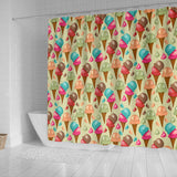 Colorful Ice Cream Pattern Shower Curtain Fulfilled In US