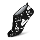 Saxophone Music Notes Treble Clef Black White Theme Aqua Shoes