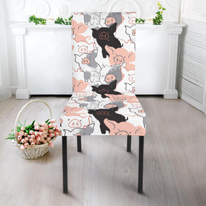 Pig Pattern Print Design 05 Dining Chair Slipcover