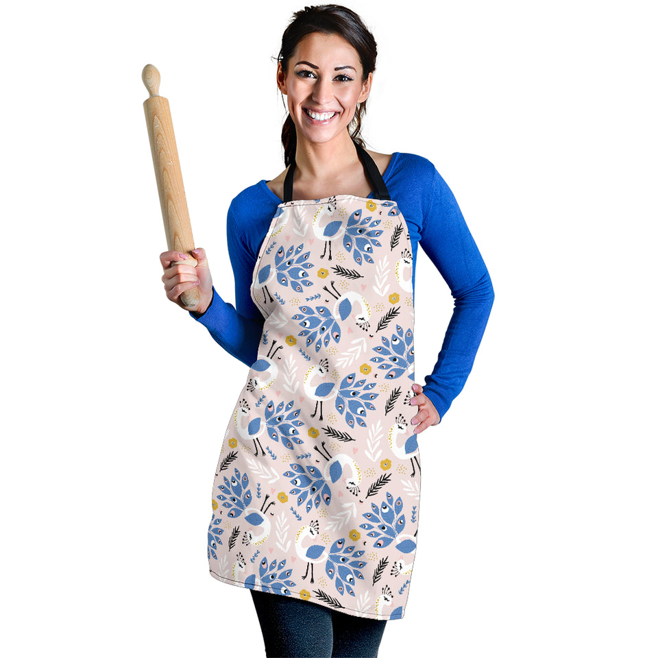 Cute Peacock Pattern Adjustable Apron