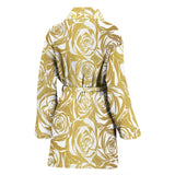 Rose Pattern Print Design 05 Women's Bathrobe