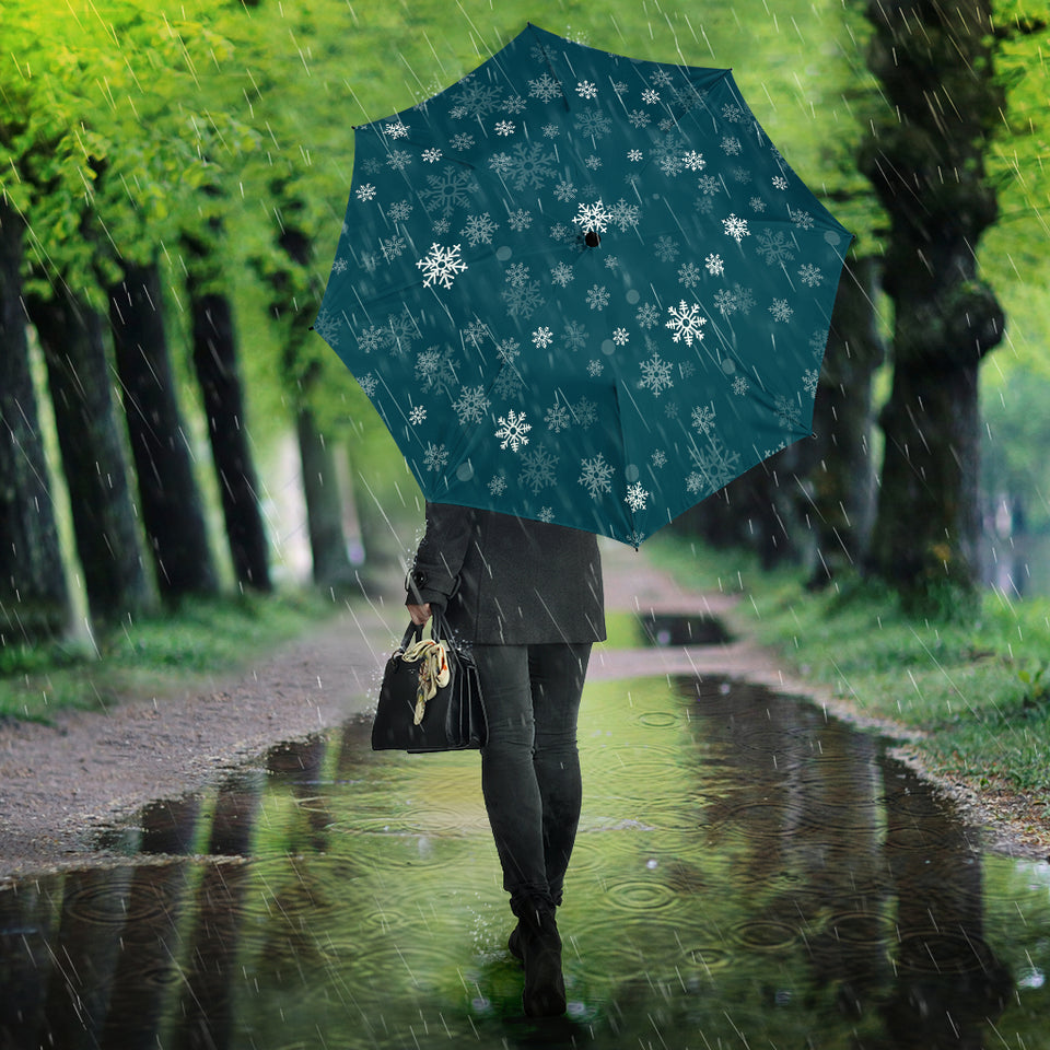 Snowflake Pattern Dark Background Umbrella
