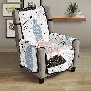 Polar bears star poka dot pattern Chair Cover Protector