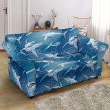 Shark Hand Drawn Loveseat Couch Slipcover