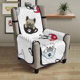 French bulldog cup paw pattern Chair Cover Protector