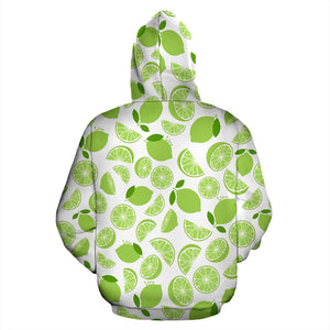 Lime Design Pattern Zip Up Hoodie