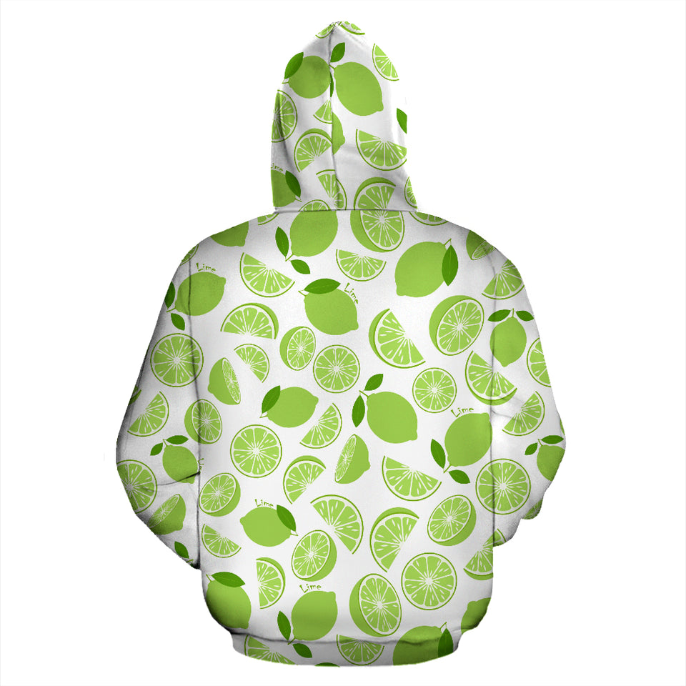 Lime Design Pattern Zip Up Hoodie