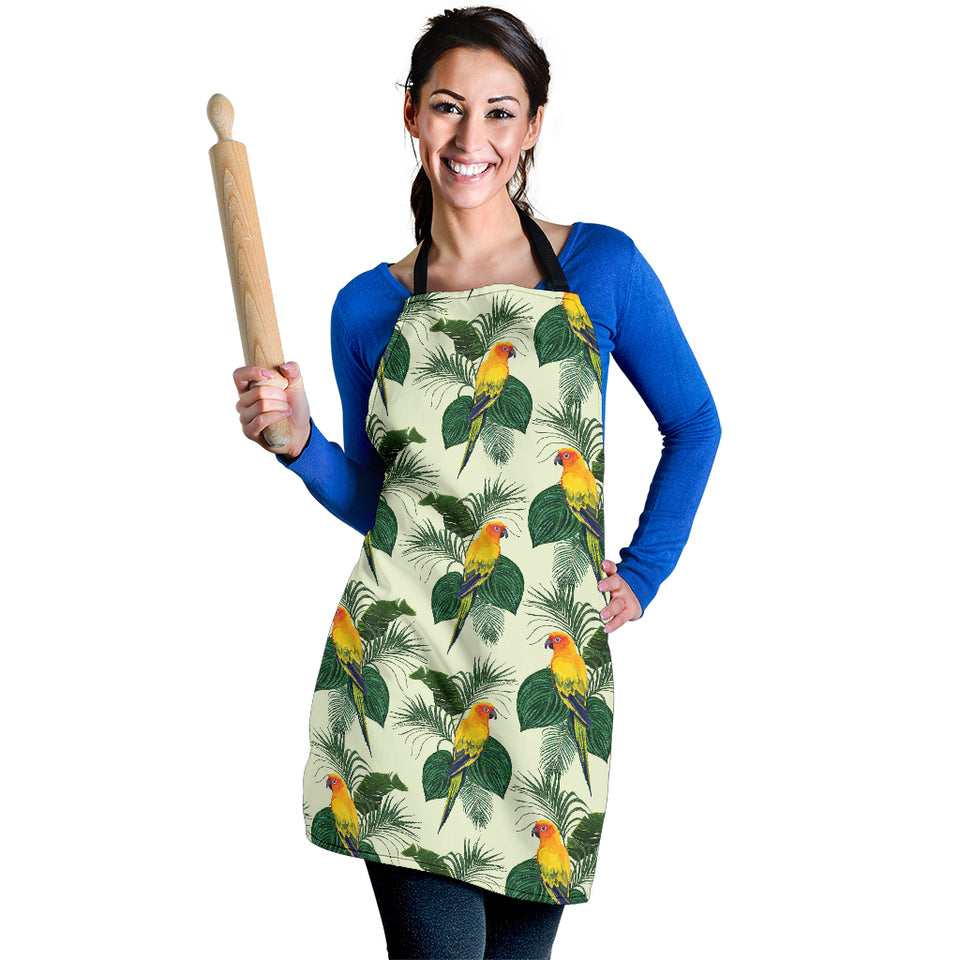 Beautiful Parrot Palm Leaves Pattern Adjustable Apron