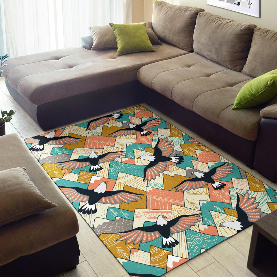Eagle Pattern Print Design 02 Area Rug