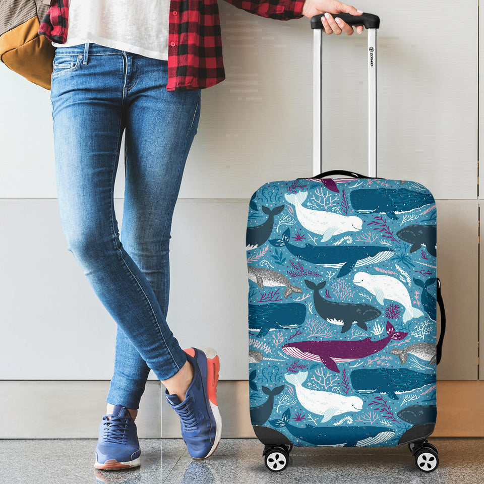 Whale Design Pattern Cabin Suitcases Luggages