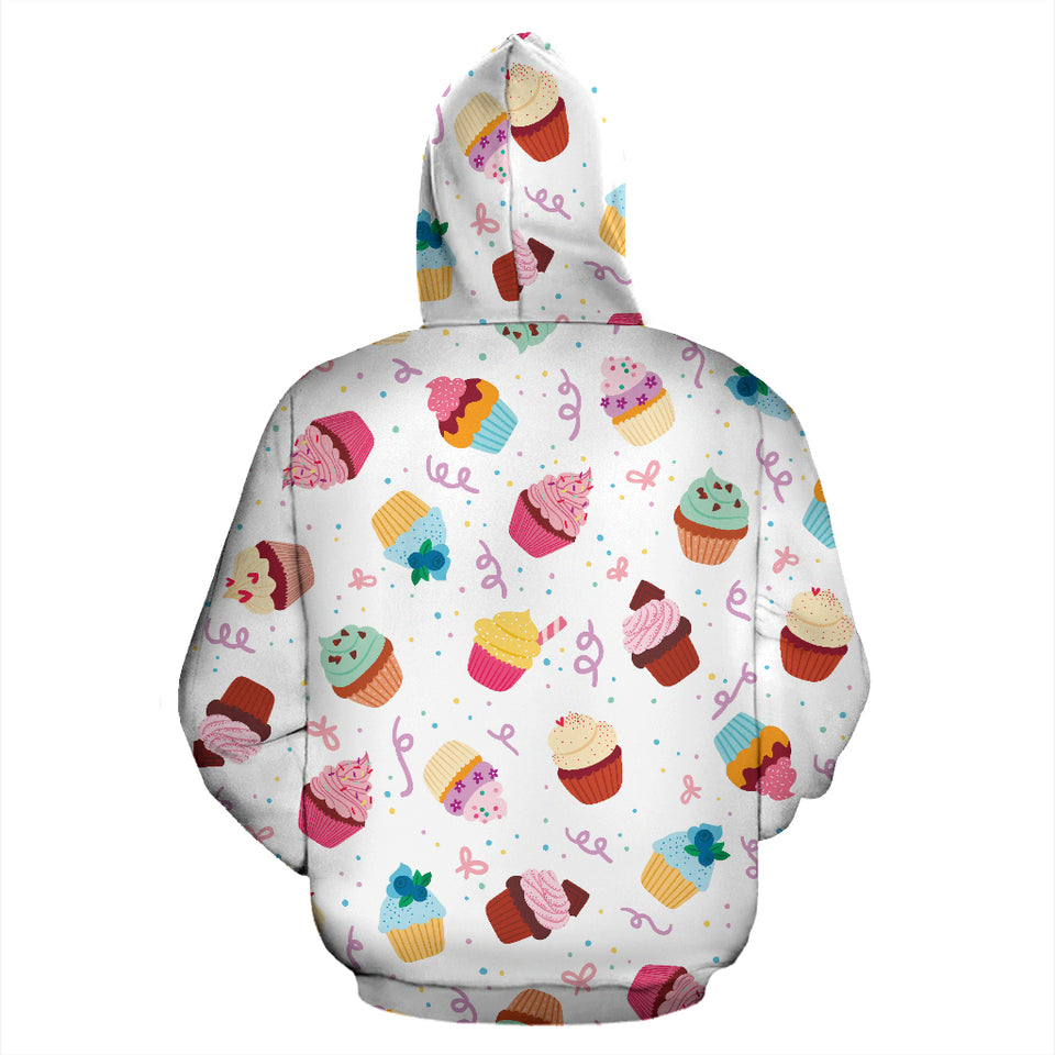 Cake Cupcake Design Pattern Zip Up Hoodie