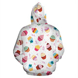 Cake Cupcake Design Pattern Zip Up Hoodie