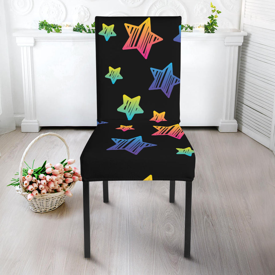 Colorful Star Pattern Dining Chair Slipcover
