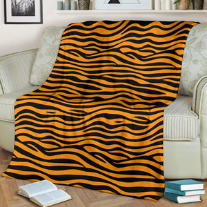 Bengal Tigers Skin Print Pattern Background Premium Blanket