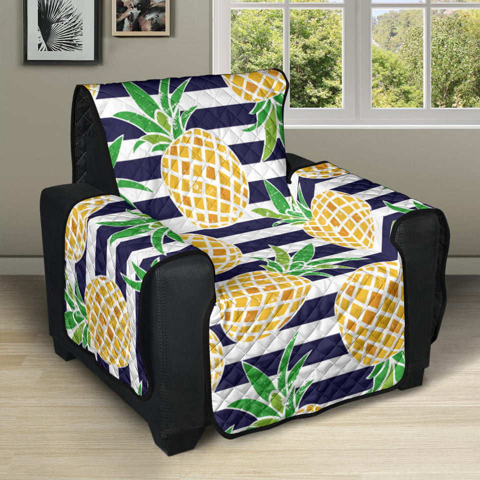 Pineapples pattern striped background Recliner Cover Protector