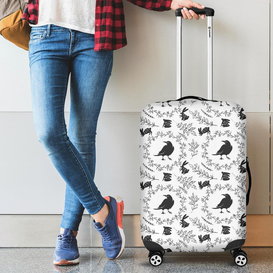 Crows Floral Wreath Rabbit Pattern Cabin Suitcases Luggages