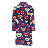 British Pattern Print Design 02 Men's Bathrobe