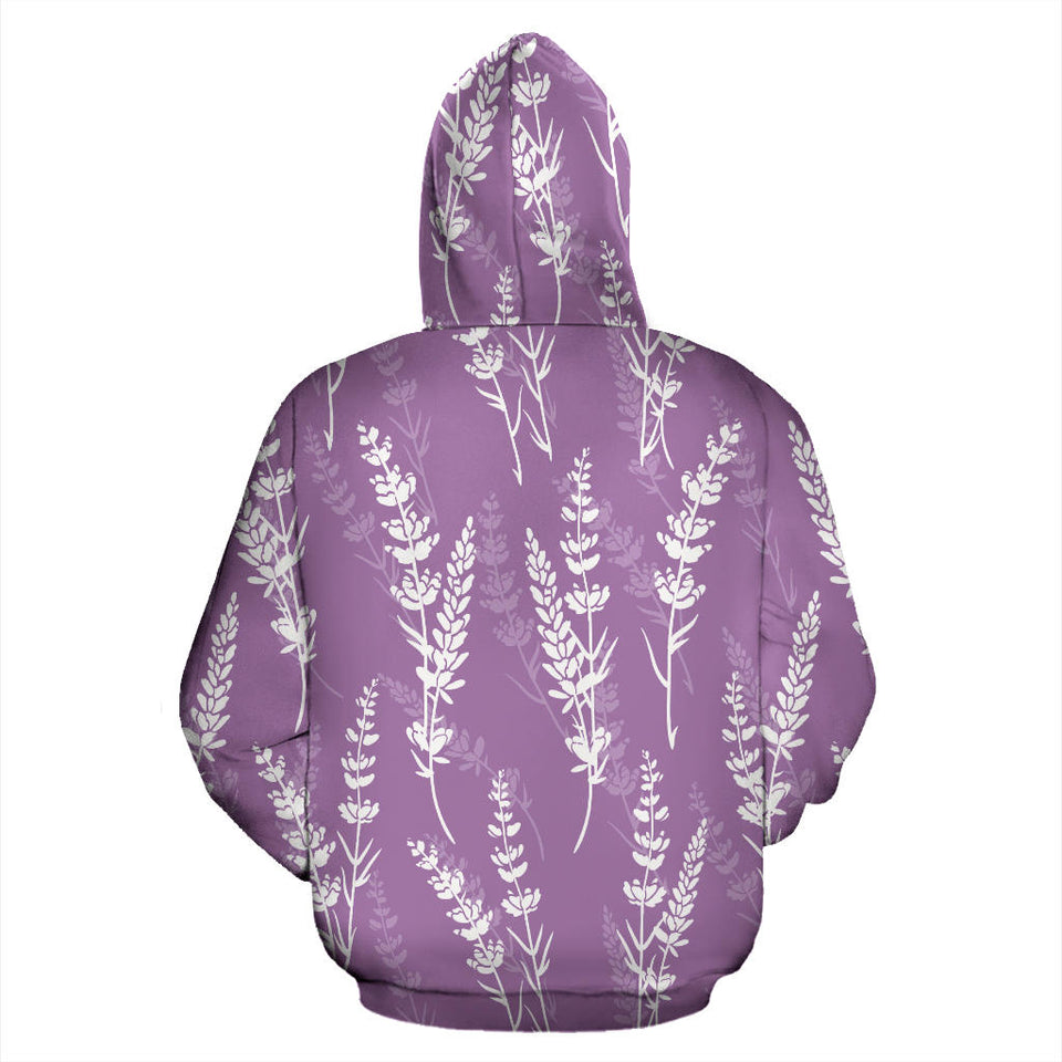 Lavender Flowers Purple Pattern Men Women Pullover Hoodie