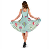 Hot Air Balloon Design Pattern Sleeveless Midi Dress