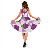 Cute Grape Pattern Sleeveless Midi Dress