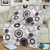Classic Vintage Clock Pattern Premium Blanket
