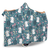 Cute Rabbit Pattern Hooded Blanket