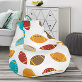 Colorful American Football Ball Pattern Bean Bag Cover