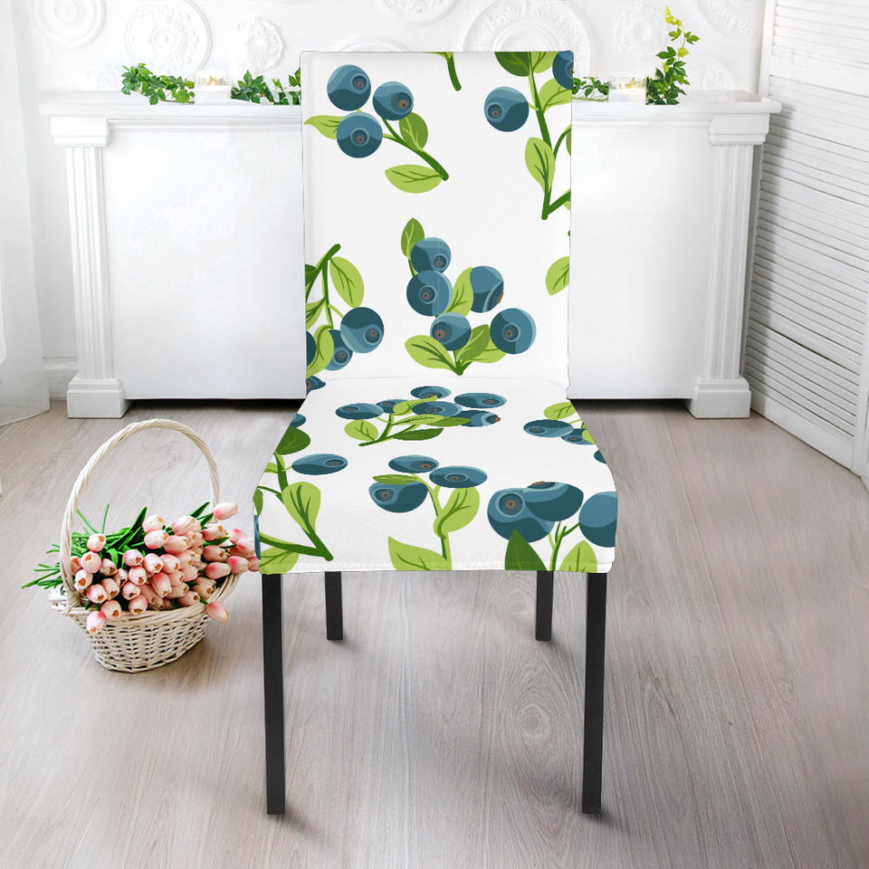 Blueberry White Background Dining Chair Slipcover
