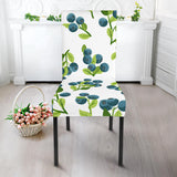 Blueberry White Background Dining Chair Slipcover