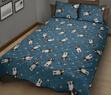 Cute boston terrier dog spattern Quilt Bed Set