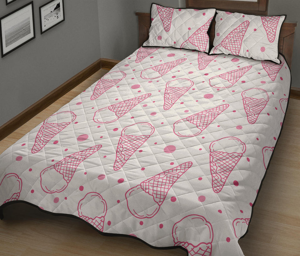 Hand drawn ice cream pattern Quilt Bed Set