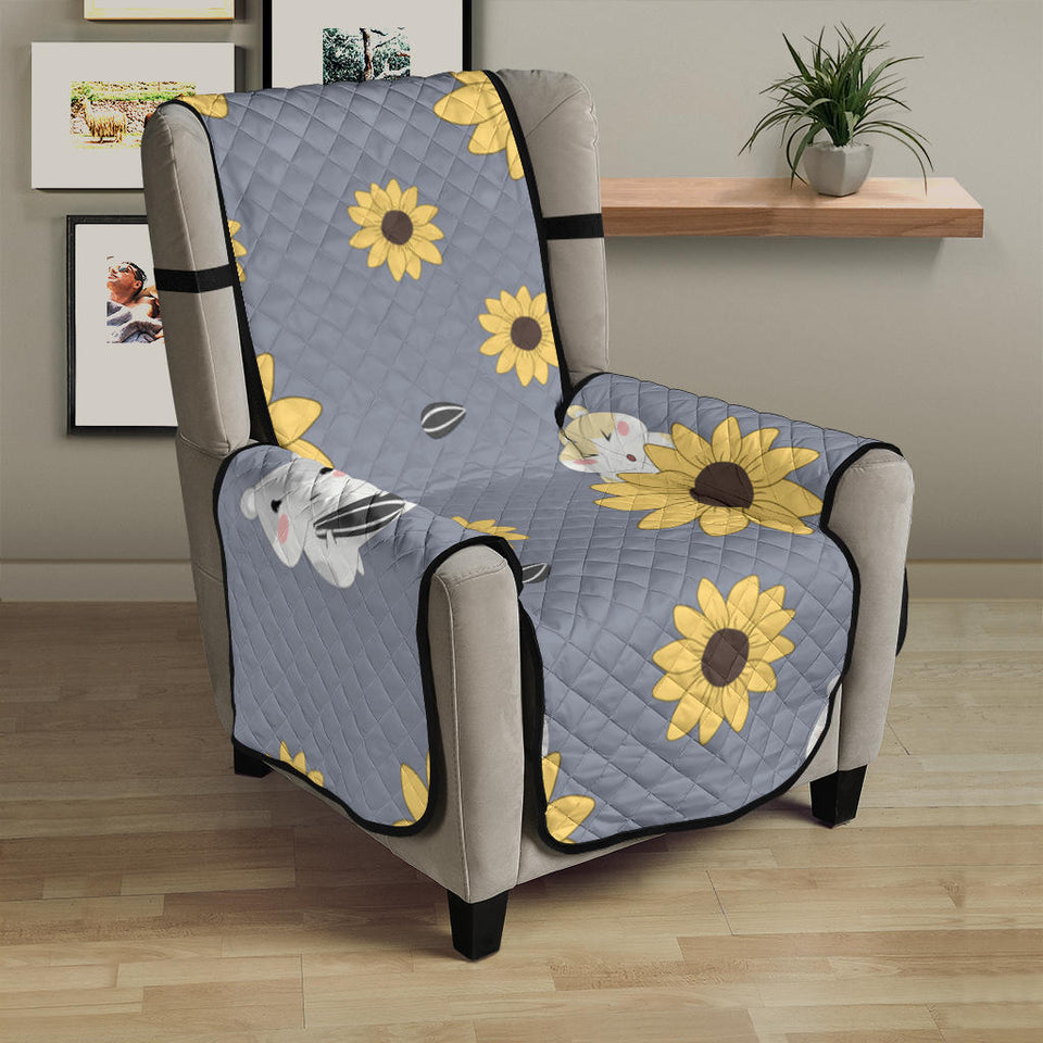 Cute hamster sunflower pattern background Chair Cover Protector