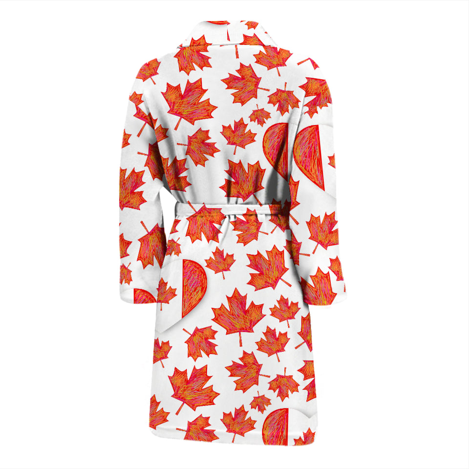Canada Pattern Print Design 02 Men's Bathrobe
